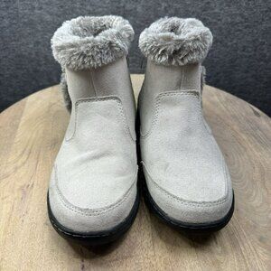 Khombu Suede Boots With Faux Fur Lining Rubber Sole Size 8M *DAMAGED Small Tear*